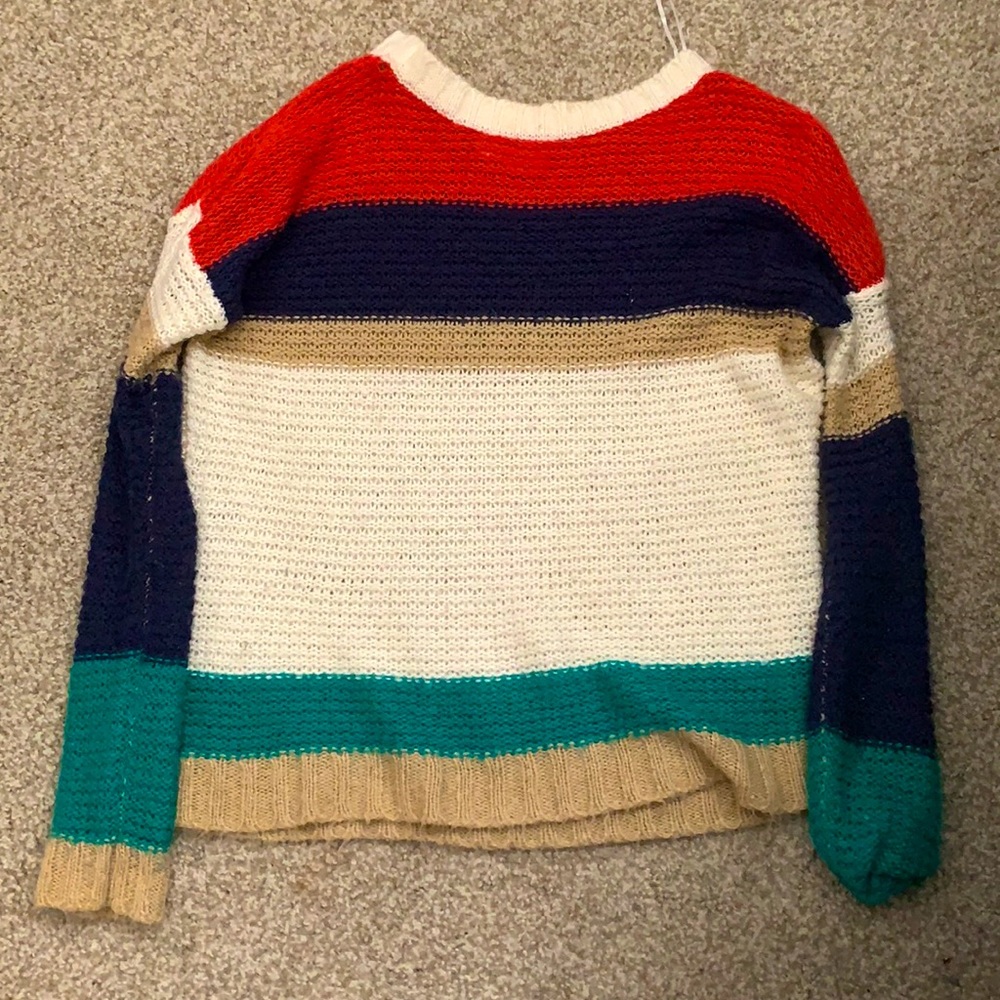 Knitted multi-color sweater